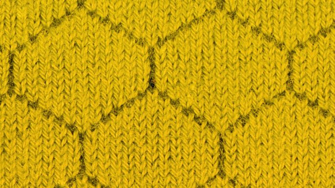 黄色肌理布料特写，纺织品背景。从左到右的运动。