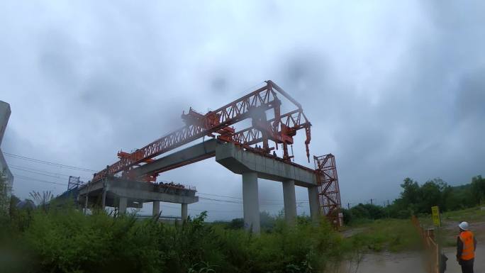 上跨铁路立交桥架桥穿孔施工延时