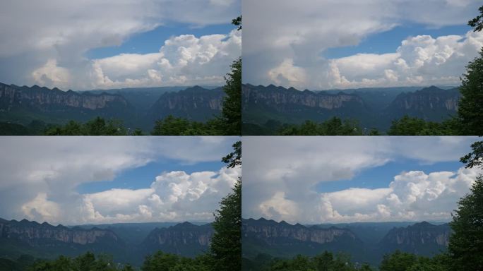湖北恩施大峡谷绝壁云团层云彩云朵云海云絮