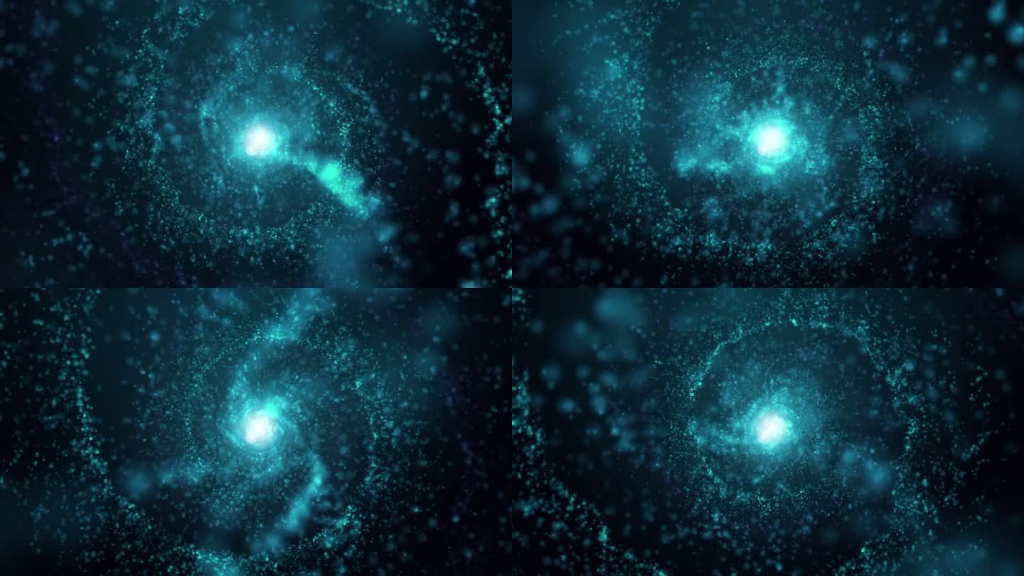 粒子漩涡效果，旋转的恒星，扭曲的空间，虫洞，黑洞循环动画。