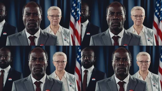 非洲裔美国总统候选人和多元化团队的肖像