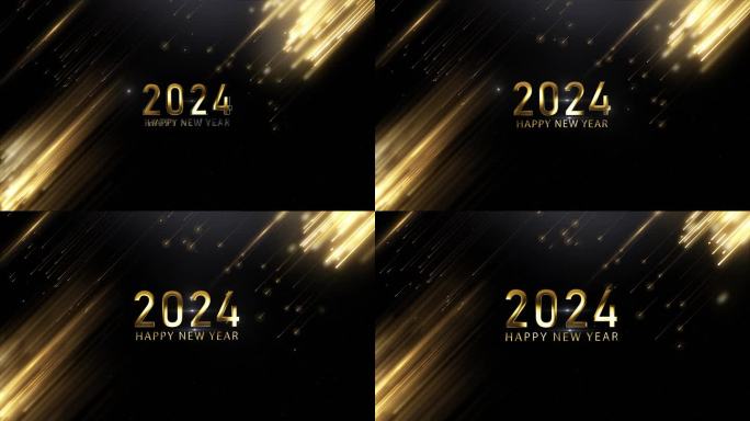 2024年新年快乐，圣诞快乐，2024年新年快乐，黄金快乐，奢华快乐