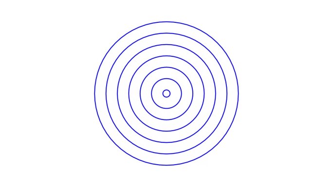 圆形无线电波信号动画在白色背景。