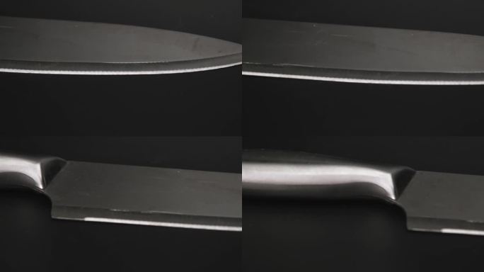 菜刀。大锋利刀，不锈钢手柄，白色背景。