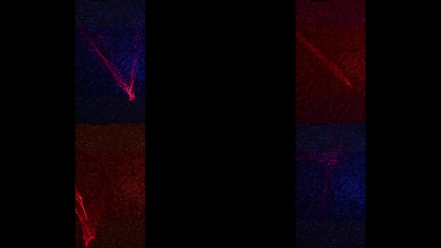 一束激光在垂直的变色细颗粒背景上移动