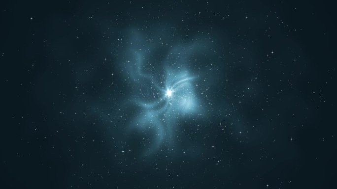 4K 3D星云，云和恒星场风景螺旋无限星系外太空旅行