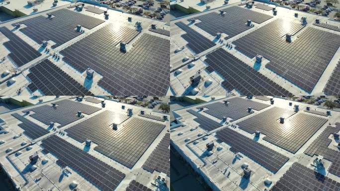 在商场楼顶安装光伏太阳能板，生产绿色生态电力。生产可持续能源的理念