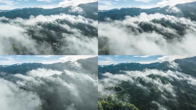 大气青山绿水间云雾流动自然风景延时