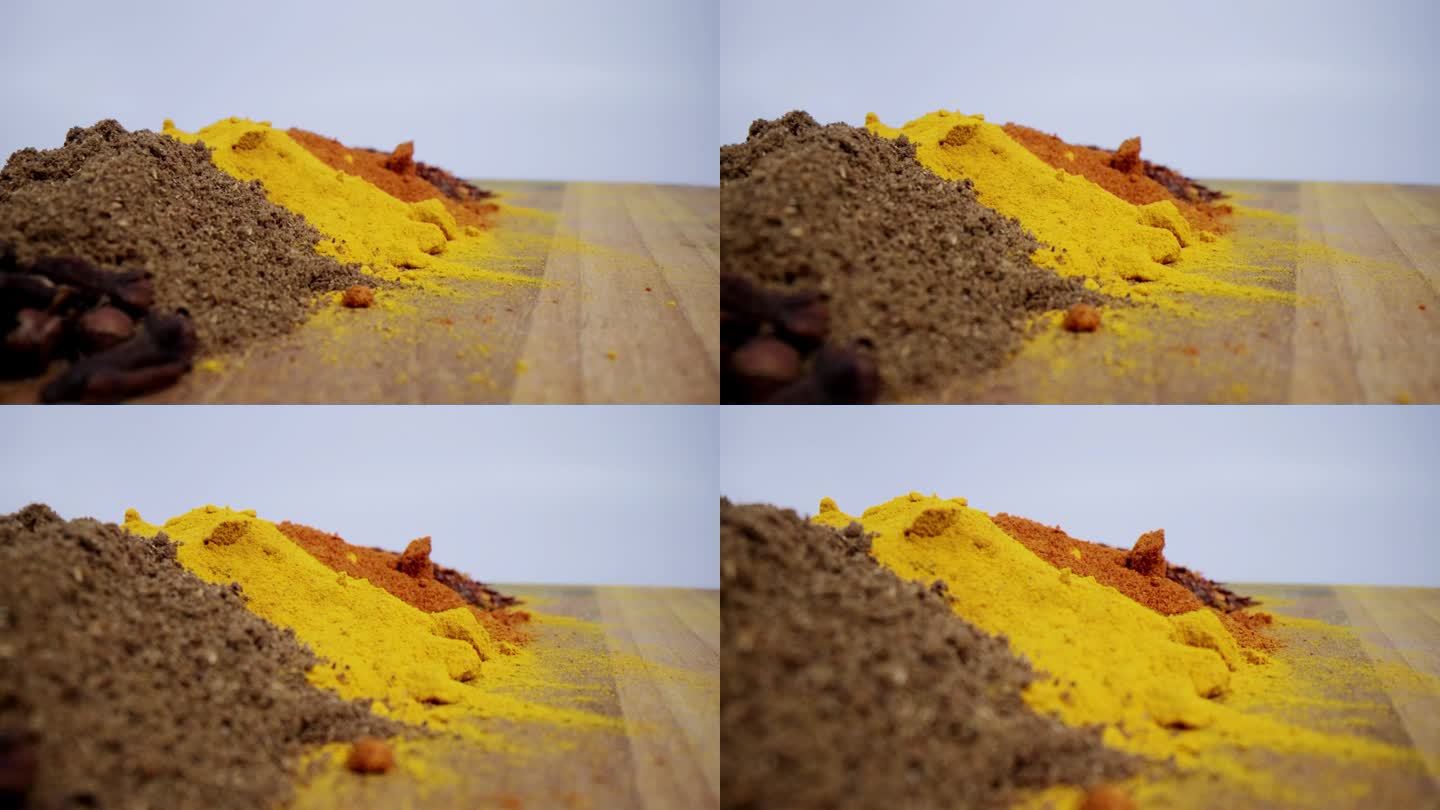 印度的香料微距拍摄胡椒粉