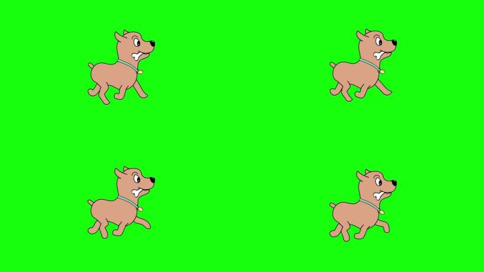 狗小跑步行周期2D卡通动画- 4k库存视频