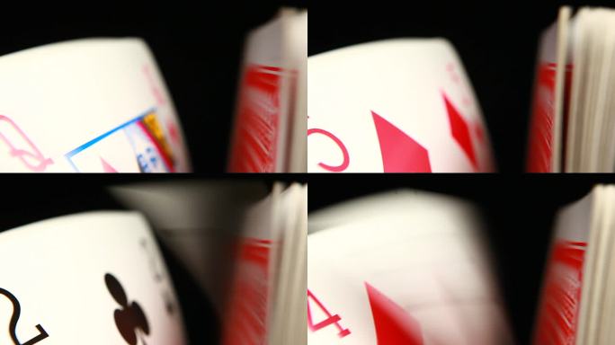 打牌镜头扑克牌特写视频素材