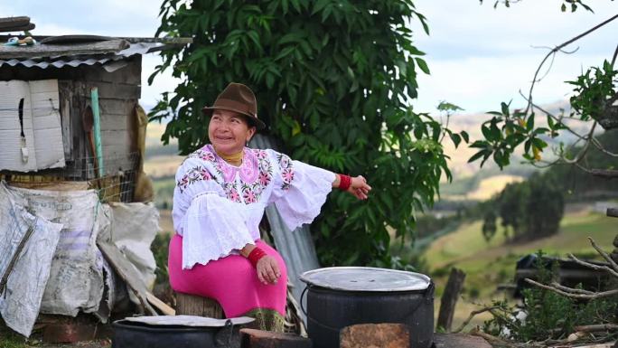 土著妇女在地里做饭