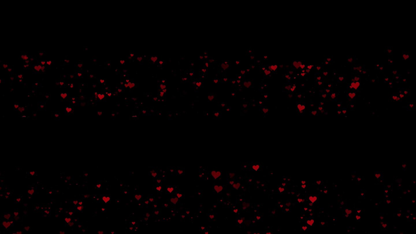 4K心形浪漫抽象发光粒子抽象圣诞渐变背景。