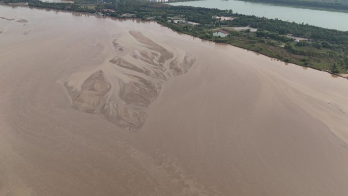 黄河中下游河南段黄河湿地黄河滩涂航拍