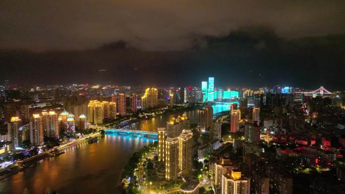 福建福州宣传片市区夜景航拍