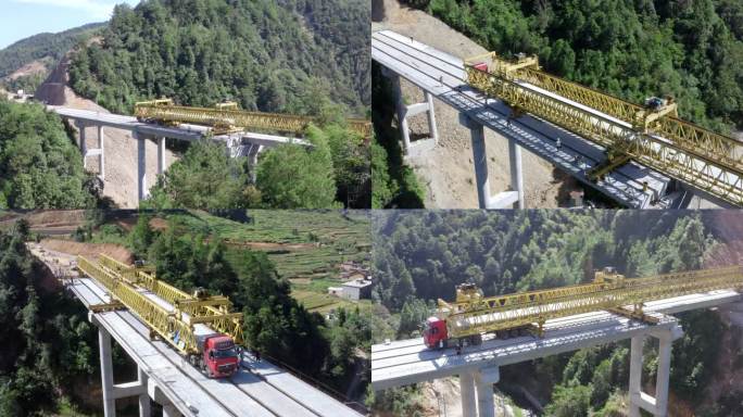4K 航拍 架桥修路 公路建设 高速公路