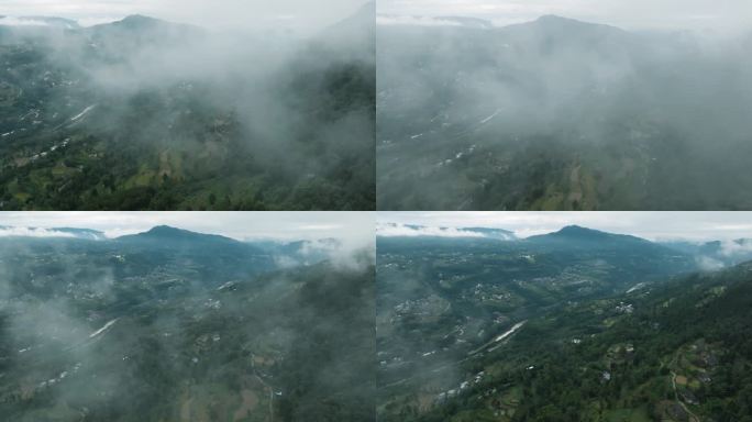 四川巴中云雾山野航拍风景