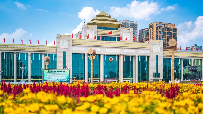 4K 南宁民族广场移动延时摄影