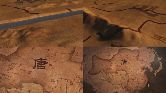 大唐唐代唐朝地图版图骑兵的动画视频