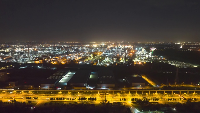 化工厂夜景延时