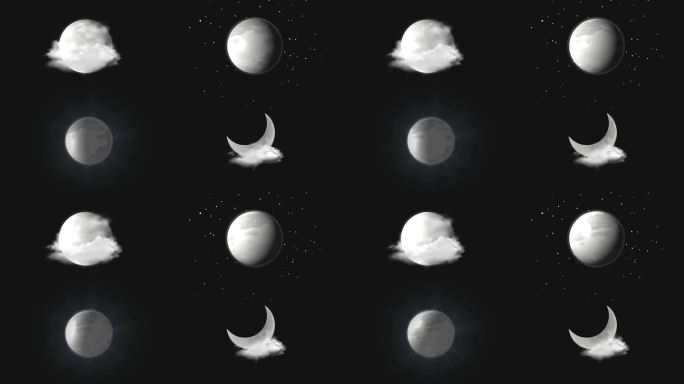 四个动态小月亮