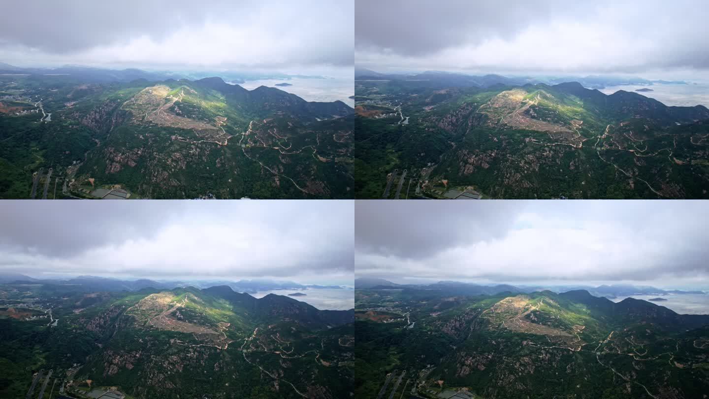 航拍福建宁德霞浦北岐滩涂 霞浦县城全景