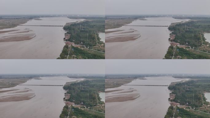 黄河中下游河南段黄河湿地黄河滩涂航拍