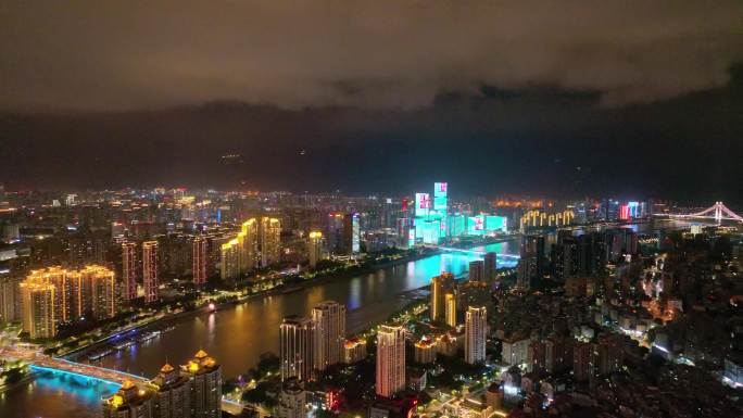 福建福州宣传片市区夜景航拍