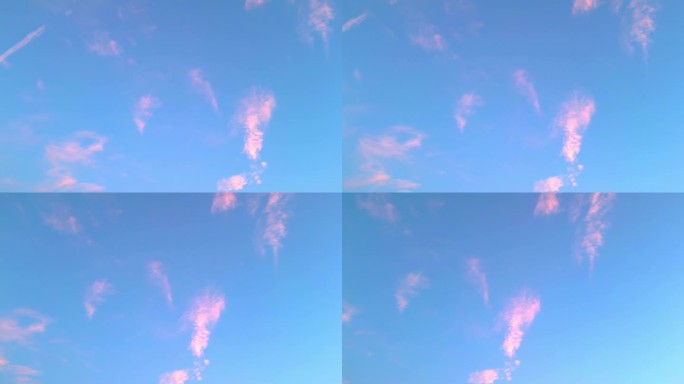 天空中片片紫色的冷云