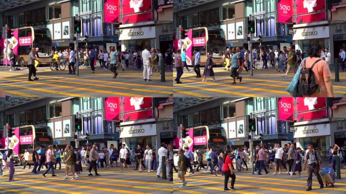 香港路口行人街景