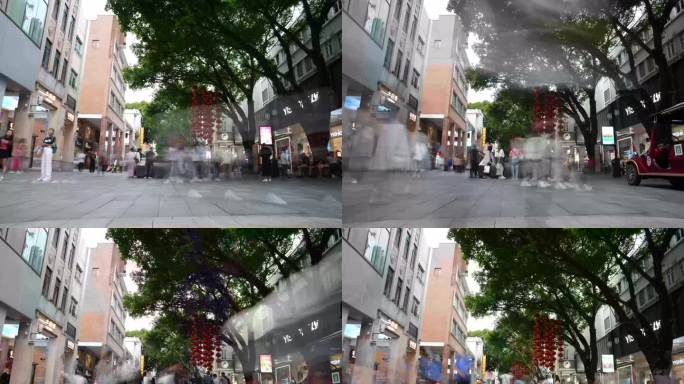 8K延时拍摄，广州北京路步行街游人打卡。