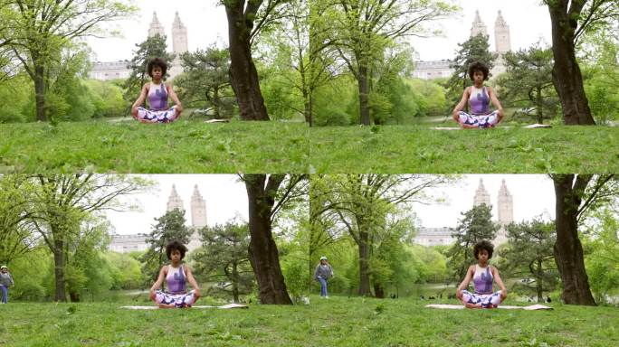城市中的宁静:黑人女性在中央公园的瑜伽练习