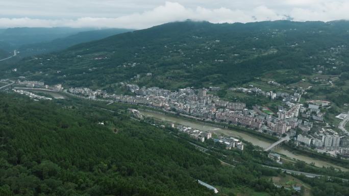 巴中市南江县正直镇航拍风景