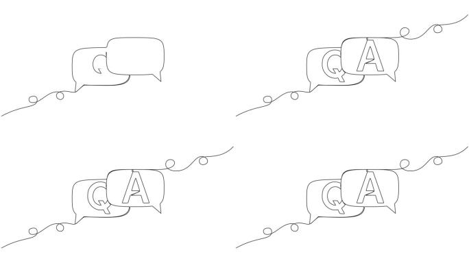 语音气泡中Q和A的动画单线绘制