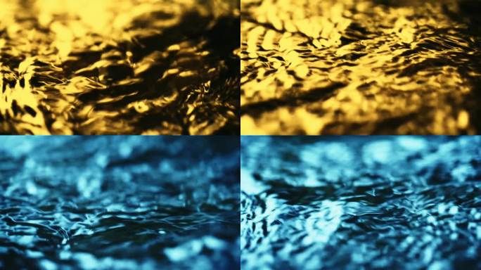从金光特写到流水水面反射的日光变换形式