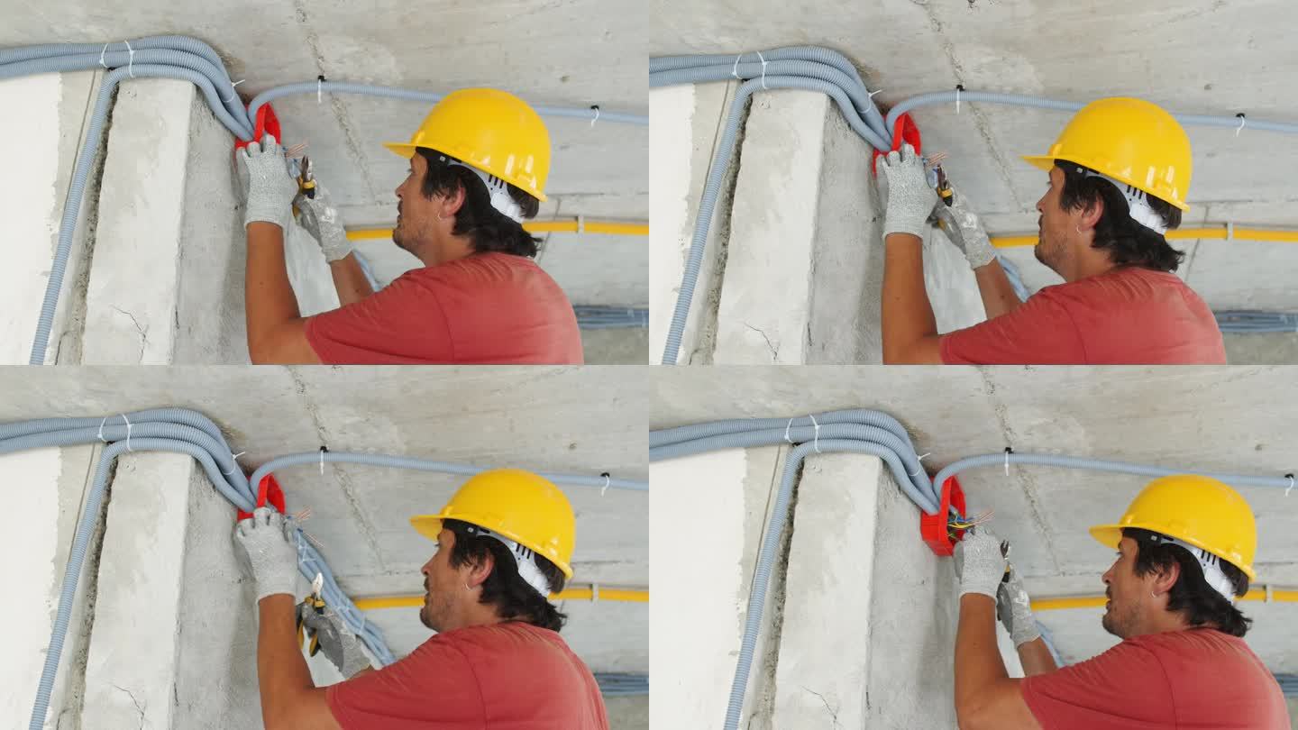 在房屋或公寓翻修、修理或重建期间在建筑工地工作的电工