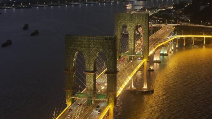 4K原素材-航拍澳门西湾大桥