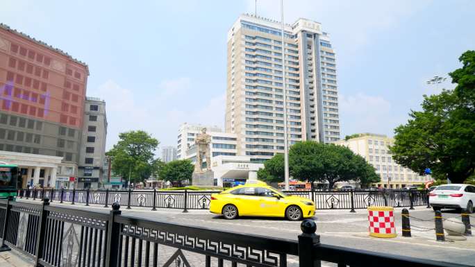 老广州街景 海珠广场 雕塑 广州宾馆