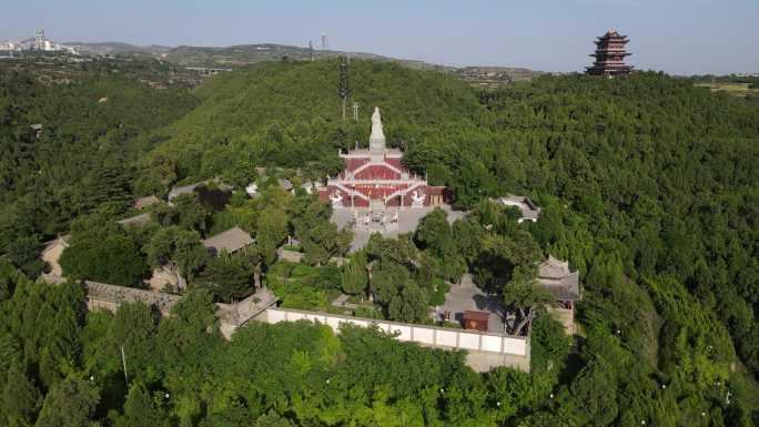 铜川药王山航拍孙思邈雕像37