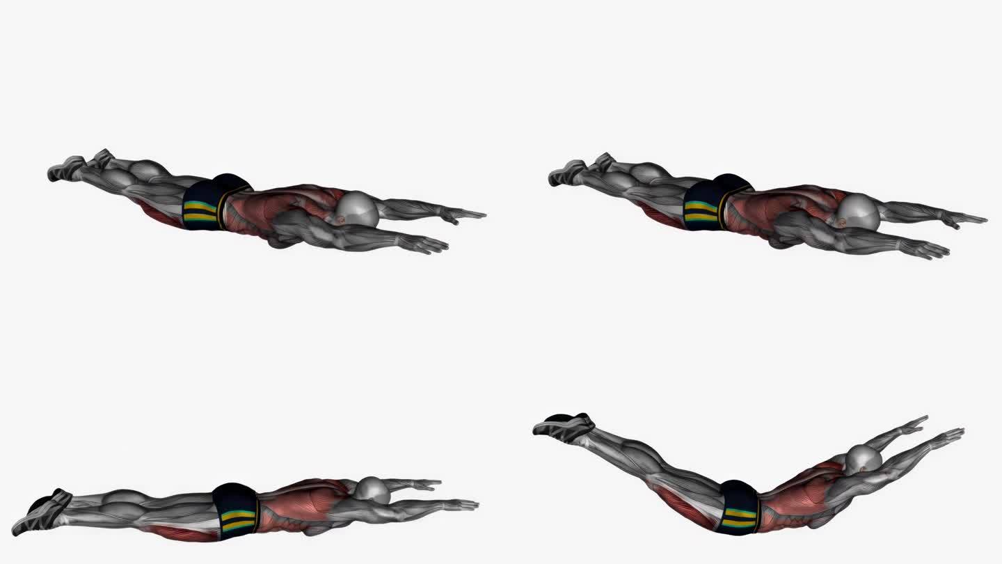 超人举行健身运动锻炼动画男性肌肉突出演示4K分辨率60 fps