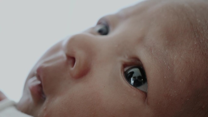 特写/婴儿的眼睛渴望凝聚眼神大眼