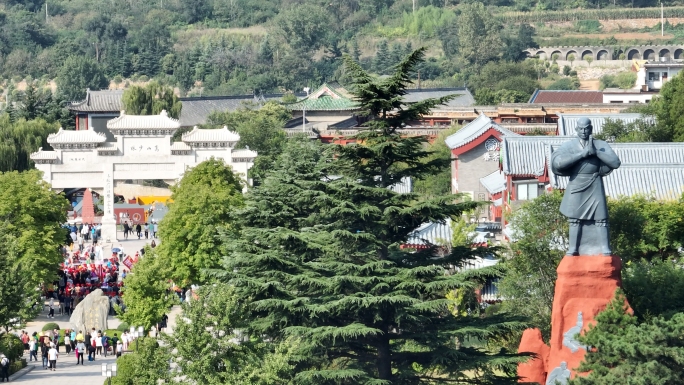 登封嵩山少林寺旅游航拍4k