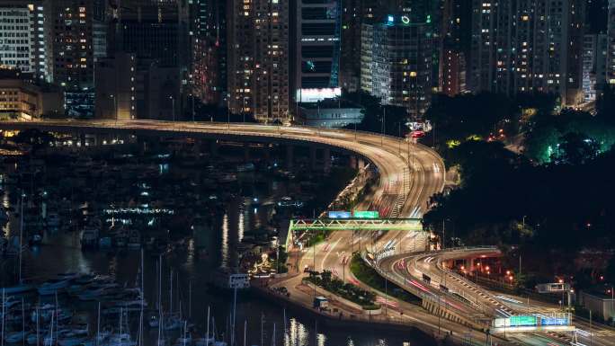 香港铜锣湾马路车流延时