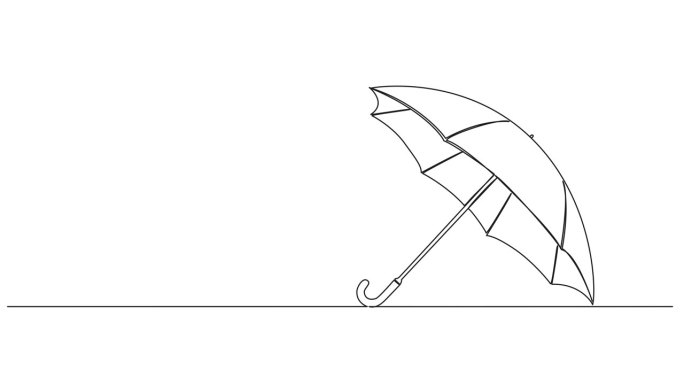 动画单线绘制打开的伞
