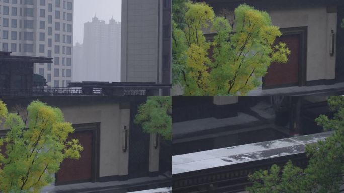 窗外下雨