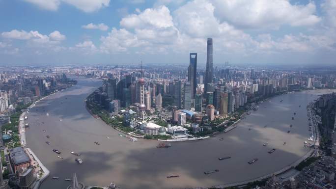 上海外滩三件套地标建筑航拍视频