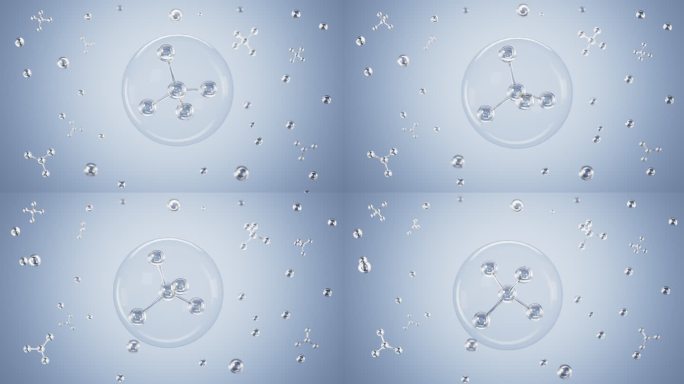 游离的分子结构动画