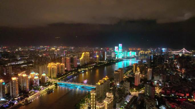 福建福州宣传片市区夜景航拍