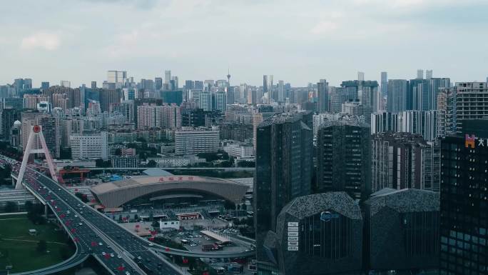 成都南站立交天府立交城市风景航拍