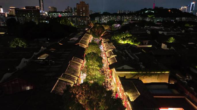 福建福州三坊七巷文化旅游夜景 城市步行街